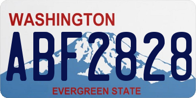 WA license plate ABF2828