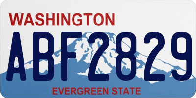 WA license plate ABF2829