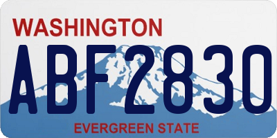 WA license plate ABF2830