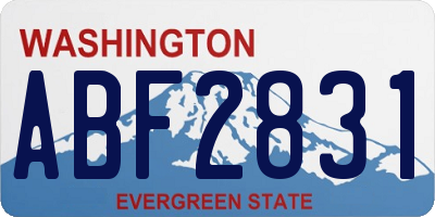 WA license plate ABF2831