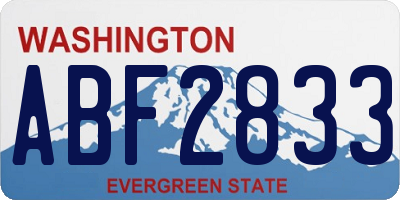 WA license plate ABF2833