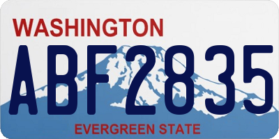 WA license plate ABF2835