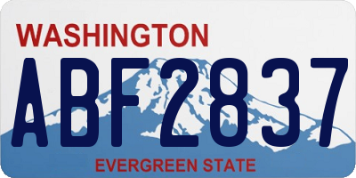 WA license plate ABF2837