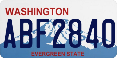 WA license plate ABF2840