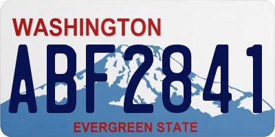 WA license plate ABF2841