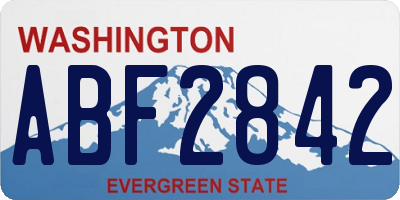 WA license plate ABF2842