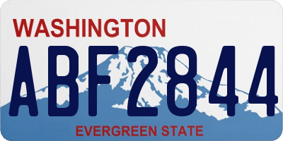 WA license plate ABF2844