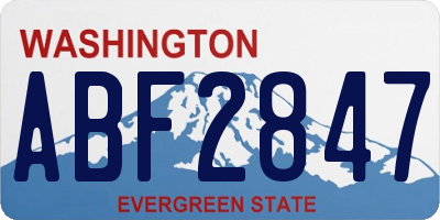 WA license plate ABF2847