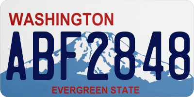 WA license plate ABF2848