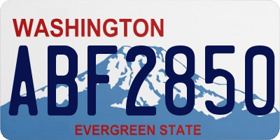 WA license plate ABF2850