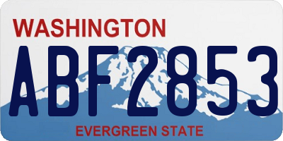 WA license plate ABF2853