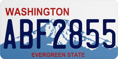 WA license plate ABF2855
