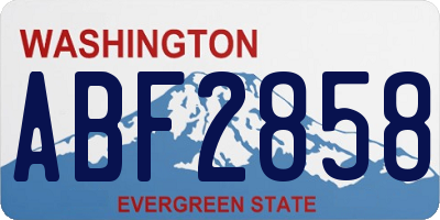 WA license plate ABF2858