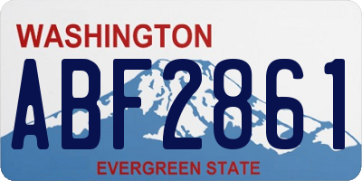 WA license plate ABF2861