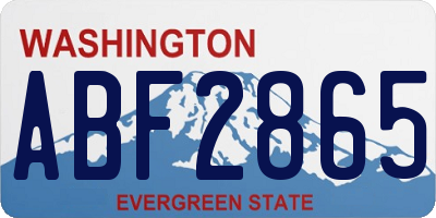 WA license plate ABF2865