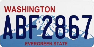 WA license plate ABF2867