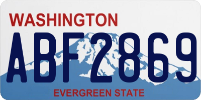WA license plate ABF2869