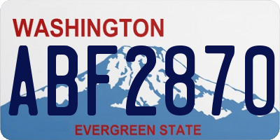 WA license plate ABF2870
