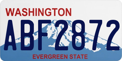 WA license plate ABF2872