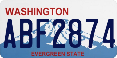 WA license plate ABF2874