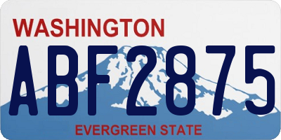 WA license plate ABF2875