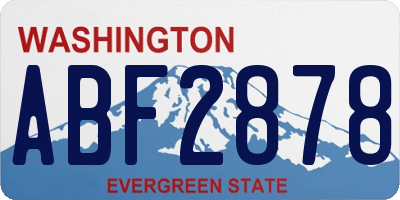 WA license plate ABF2878