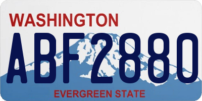 WA license plate ABF2880
