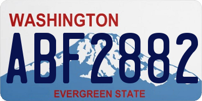 WA license plate ABF2882