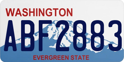 WA license plate ABF2883