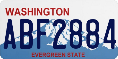WA license plate ABF2884