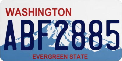 WA license plate ABF2885