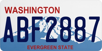 WA license plate ABF2887