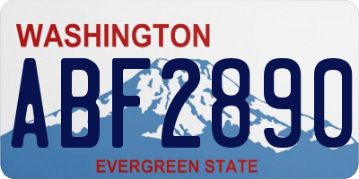 WA license plate ABF2890