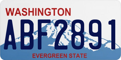 WA license plate ABF2891
