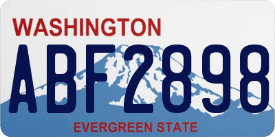 WA license plate ABF2898