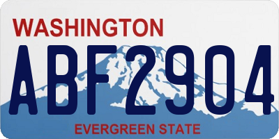 WA license plate ABF2904