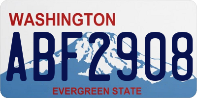 WA license plate ABF2908