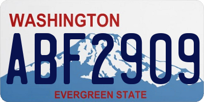 WA license plate ABF2909