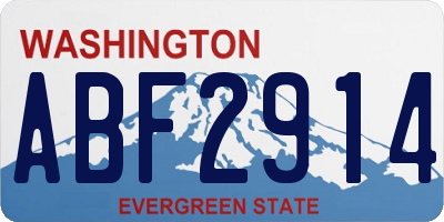 WA license plate ABF2914