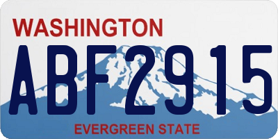 WA license plate ABF2915