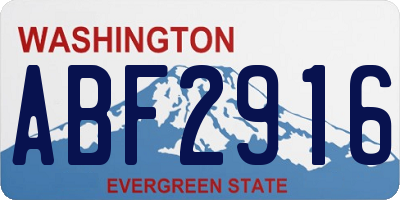 WA license plate ABF2916