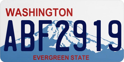 WA license plate ABF2919