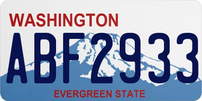 WA license plate ABF2933