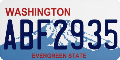 WA license plate ABF2935