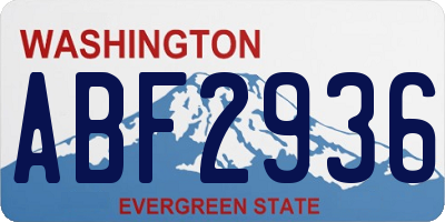 WA license plate ABF2936
