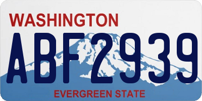 WA license plate ABF2939