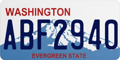 WA license plate ABF2940