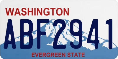 WA license plate ABF2941