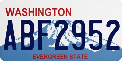 WA license plate ABF2952