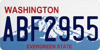 WA license plate ABF2955